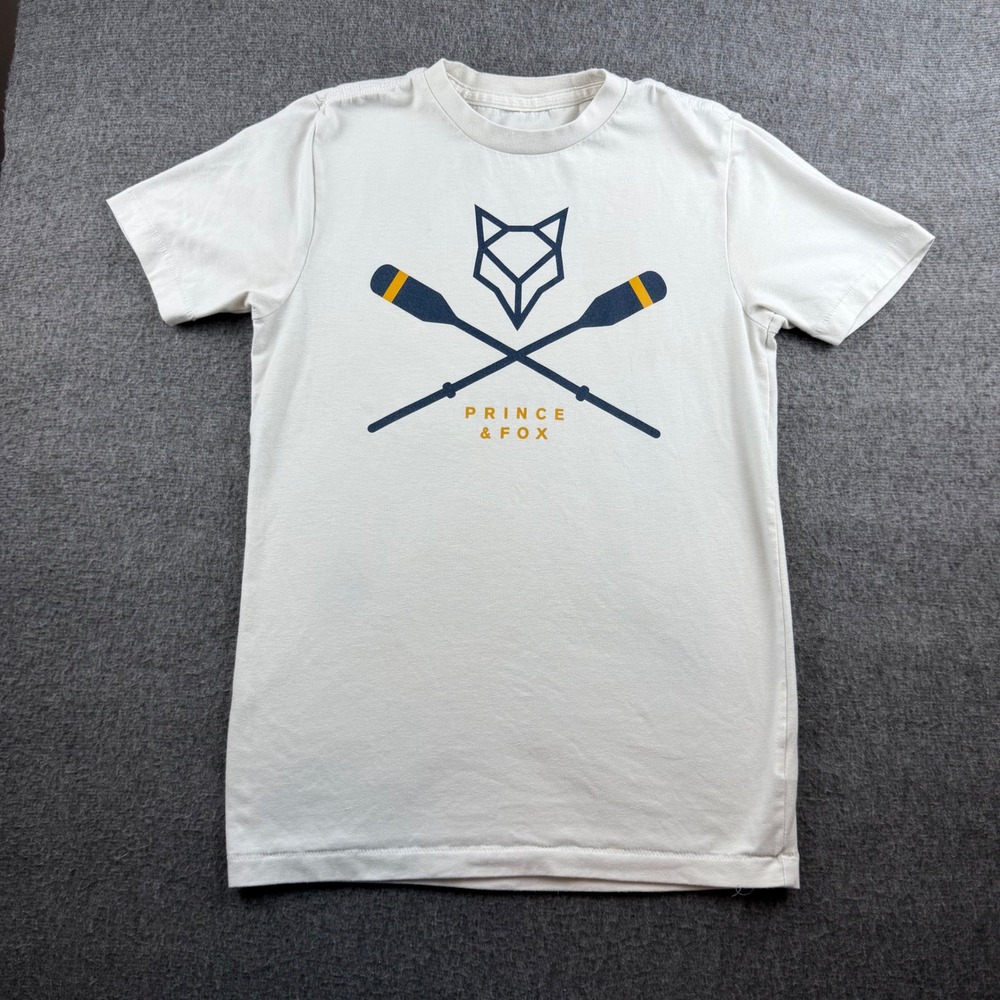 Prince & Fox Graphic Tee Women XS White Short Sleeve Fox Oars Logo T-Shirt